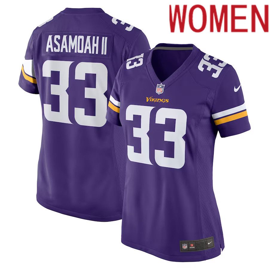 Women Minnesota Vikings #33 Brian Asamoah Nike Purple Player Game NFL Jersey